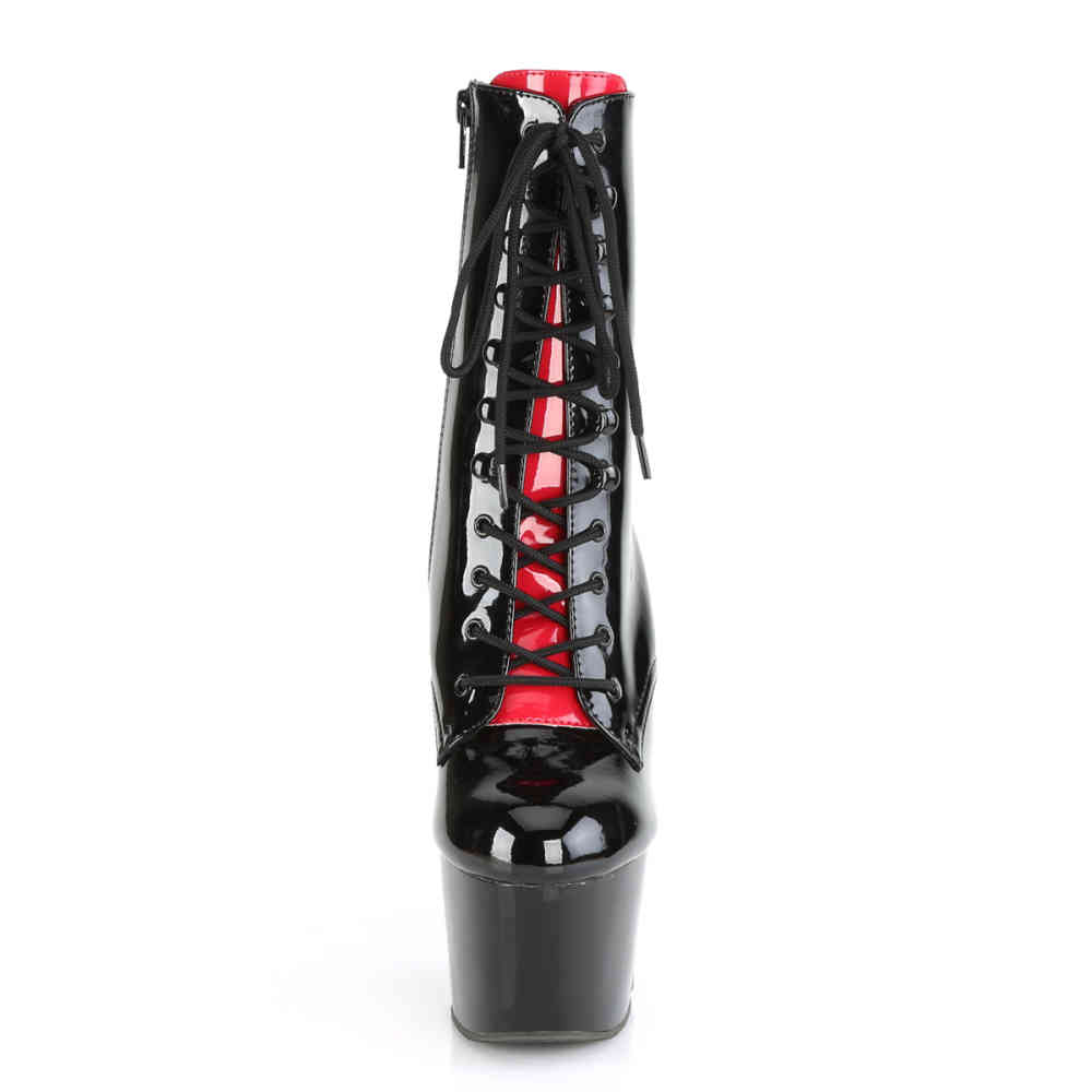 Pleaser - ADORE-1020FH Plattformstiefel, Poledance Schuhe - Pole dance schuhe - Schwarz/Rot